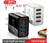 Cargador USB para iPhone 14, carga rápida 3.0, adaptador de cargador de teléfono móvil para tabletas Samsung, Xiaomi mi, enchufe UE/EE. UU., carga rápida US Plug blanco