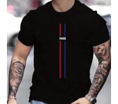 Camiseta cómoda y ventilada con estampado de temática parisina para hombre, camiseta con impresión 3D, ropa de verano para hombre, camisetas de manga corta para hombre XL