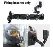 Correa de montaje frontal para casco de motocicleta, soporte plegable para cámara de acción GOPRO Hero 6, 5, 4 y 3, soporte adhesivo para barbilla frontal negro