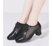 Zapatos de baile latino de tacón medio para mujer: suela suave, calzado profesional para profesoras de baile moderno y social. 37