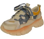 Zapatillas de mujer con doble cordón V.I.konty 61171 36 Beige con gris 37