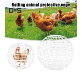 Gallinero móvil con forma de bola, recinto enrollable para aves de corral, conejera redonda de plástico, jaula de seguridad para evitar mordeduras de perros, pollitos y conejos. 20cm
