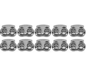 10 abrazaderas de tope para cordones de zapatos, tensor de cordón de aleación de zinc.