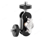 Brazo mágico articulado con cabezal esférico doble y tornillo de 1/4 , brazo giratorio de 360 grados para montaje en monitor de cámara de aluminio.