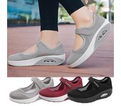 Zapatillas ortopédicas para mujer, con amortiguación de aire, sin cordones, para caminar, para diabéticas, de malla, ligeras, con cuña 35 gris