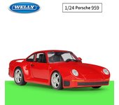 Coche en miniatura de aleación WELLY Porsche 1/24, escala 959, vehículos de juguete de Metal fundido a presión, modelo de coche, colección de alta simulación, regalos para niños 1/24-18x7.9x5.4cm rojo