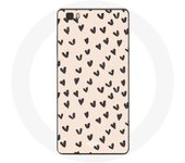 Coque pour Huawei P8 Lite Fond de texture abstraite coeurs noirs