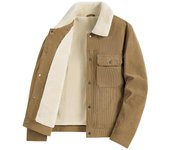 Chaqueta de pana de otoño e invierno para hombre, abrigo de algodón con solapa informal y cálido, moda para hombre M