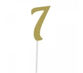 Creative Party Adorno para tarta con purpurina número 7 One Size oro
