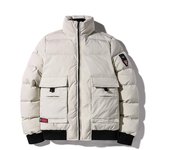 Otoño Invierno Hombres Chaquetas Grueso Cálido Soporte -Collar Multi -Bolsillo Chaqueta Acolchada De Algodón Masculino Casual Color Sólido Parkas A Prueba De Viento Más Tamaño L