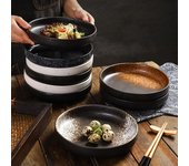Plato de cerámica de estilo japonés de 8 pulgadas, plato creativo de comida occidental, plato de pizza, plato plano de pasta, vajilla de comedor nórdica para el hogar
