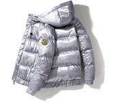 Chaqueta de invierno a la moda para hombre, versión coreana de la tendencia de engrosamiento, chaqueta corta brillante, abrigo informal XL plata