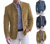 Nueva chaqueta de traje informal para hombre de otoño e invierno S caqui