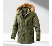 Cuellos de piel grandes, prendas de vestir acolchadas de algodón de longitud media y larga, chaquetas lavadas, chaquetas abrigadas para hombre, chaquetas de felpa y gruesas. L negro