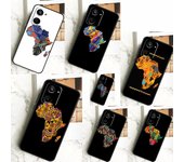 Mapa de África Telas africanas para funda Realme C67 C55 C53 C51 C35 C33 C31 C30 C25s C21Y GT Neo 6 GT5 9 10 11 12 Pro Plus Realme 9Pro Plus