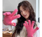 Guantes acolchados con dedos divididos de piel sintética de conejo de One Oair, guantes cálidos anticongelantes para jugar con el teléfono móvil, guantes cálidos de invierno