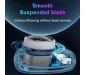 Afeitadora eléctrica para hombres, recortadora de barba portátil, afeitadora recargable con batería digital plata