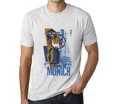 Camiseta vintage para hombre, camiseta gráfica Munich Lifestyle Vintage blanco 3XL anti-flash blanco