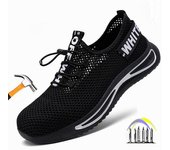 Zapatos de seguridad transpirables para hombre, zapatillas de trabajo de seguridad antipinchazos con punta de hierro, zapatos de seguridad ligeros para verano 37