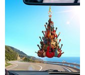 1/2 piezas de adornos de guitarra para árbol de Navidad, colgantes de acrílico con cordón, adornos de instrumentos musicales de guitarra fáciles de colgar 1pc