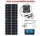 10A 20A 30A 40A 50A 60A Controlador fotovoltaico Conjunto de ventilador solar Casa de mascotas Extractor Panel solar +