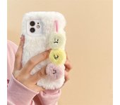 Funda para teléfono Apple 14 Promax de felpa otoño/invierno 12 con cara sonriente, correa para muñeca, paquete completo X, 13 anticaída, 11 de silicona. Apple 14 Pro max