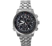 Reloj cronógrafo radiocontrolado Citizen Promaster Sky de acero inoxidable con esfera negra Eco-Drive CB5860-86E 200M para hombre negro