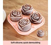 Molde para cubitos de hielo en forma de rosa, molde para hacer bolas de hielo grandes para cócteles, bandejas de hielo con forma de flor en 3D, bandeja de silicona para cubitos de hielo grandes, bandeja para congelador para whisky, bourbon y jugo D
