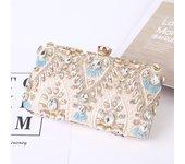 La promoción principal es la cena con incrustaciones de diamantes para mujeres, los nuevos productos están a la venta y los bolsos de noche están en la mano. azul