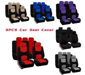 Fundas universales para asientos de coche, 9 protectores completos, compatibles con airbag, color negro y rojo. gris