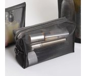 1 neceser de viaje para mujer, organizador de maquillaje de malla transparente, bolsa de almacenamiento informal con cremallera, neceser para maquillaje y artículos de aseo. S