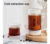 Taza para infusión en frío con filtro de escamas, botella de té portátil de gran capacidad para alimentos, jarra para cafetera en frío, 450/600ML 450ML color rosa