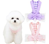 Arnés bonito con lazo para perros pequeños y medianos, chaleco ajustable para Chihuahua, Bulldog, correa para el pecho, correa de seguridad para vehículos XS color rosa