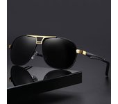 Nuevas gafas de sol polarizadas para hombre, gafas de sol con cambio de color de doble propósito para día y noche, gafas de sol para conducir y conducir. negro/oro