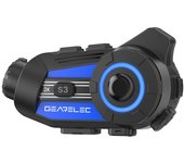 Intercomunicador Bluetooth 5.1 para casco de motocicleta con cámara HD 2K, radio FM, carga rápida USB C de 10 W, 6 conductores, alcance de 1500 m