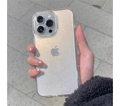 Funda transparente con purpurina brillante de lujo para iPhone 16, 15, 14 Pro Max, 13, 12, 11, X, XR, XS, 7, 8 Plus, SE 2020 MiNi, funda suave transparente a prueba de golpes iPhone 14 Pro Max negro