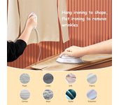 Plancha eléctrica de mano para ropa, de doble voltaje, con calor y sin vapor, portátil, ligera, para viajes blanco