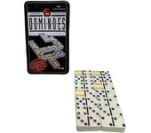 1 Juego de Dominó, Juego de Mesa Dominó en Caja de Hierro, Dominó de Puntos de Marfil 72 Piezas 4.8*0.9*2.2cm