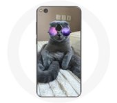 Coque pour Huawei P8 Lite 2017 Chat avec Lunettes de vue violettes