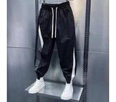 Pantalones para hombre, color a juego, con cordón, cintura elástica, con banda en el tobillo, bolsillos laterales sueltos, estilo cargo, para uso diario, pantalones harén para exteriores M verde