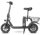Patinete eléctrico plegable SAMEBIKE SM-C01 con asiento, 12'', con cesta, 350 W, 36 V, 10,4 Ah negro
