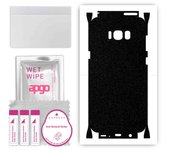 apgo Protective Skin Sticker for the back+sides compatible with Samsung Galaxy S8 Plus, Full Wrap Film, Foil, Vinyl - Pattern Matte Black