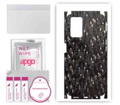 apgo Protective Skin Sticker for the back+sides compatible with Oppo A76, Full Wrap Film, Foil, Vinyl - Pattern Carbon Black Pixel