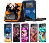 Funda negra para Samsung Galaxy ZFlip Z Flip 3 5G Z Flip 4 ZFlip3 Flip3 zflip ZFlip4 Funda con estampado de anime de dragón Samsung Z Flip 5G