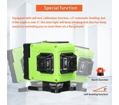 Nivel láser multifuncional, 12 líneas, luz verde, 3 grados, máquina autonivelante, litio recargable EU Plug naranja