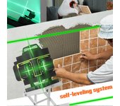 Herramienta multifuncional de nivel de 16 líneas Línea horizontal vertical con función de autonivelación con 1,5 M EU Plug varios colores