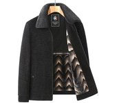 Ropa de invierno Chaqueta de abrigo de hombre de mediana edad Abrigo de lana grueso de invierno para hombres XXXXXL