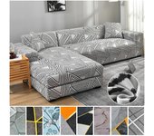 Funda de sofá estampada, elástica, protectora de muebles con varillas de espuma antideslizantes y base elástica para niños y mascotas 1-seat 90-140cm