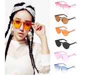 Gafas de sol de encaje sin montura Gafas de sol transparentes Jelly gris