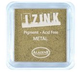 Encreur tampon Aladine pigment Izink séchage lent doré - Doré 3,5 x 3,5 cm